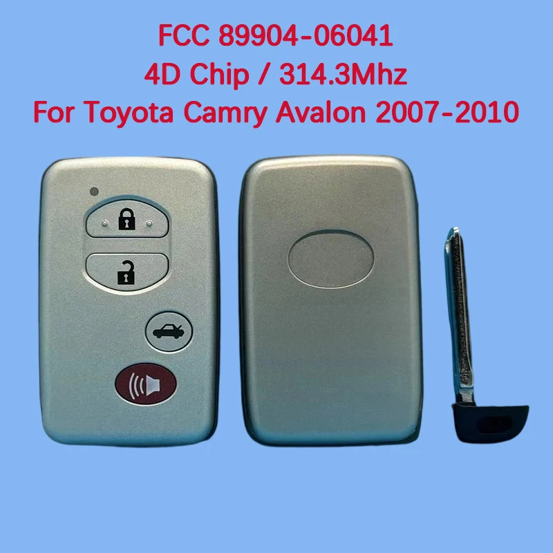 CN007203 Aftermarket 4 Button Smart Key Fob 314.3MHz FCC 89904-06041 4D Chip For Toyota Camry Avalon 2007-2010
CN007203 Aftermarket 4 Button Smart Key Fob 314.3MHz FCC 89904-06041 4D Chip For Toyota Camry Avalon 2007-2010