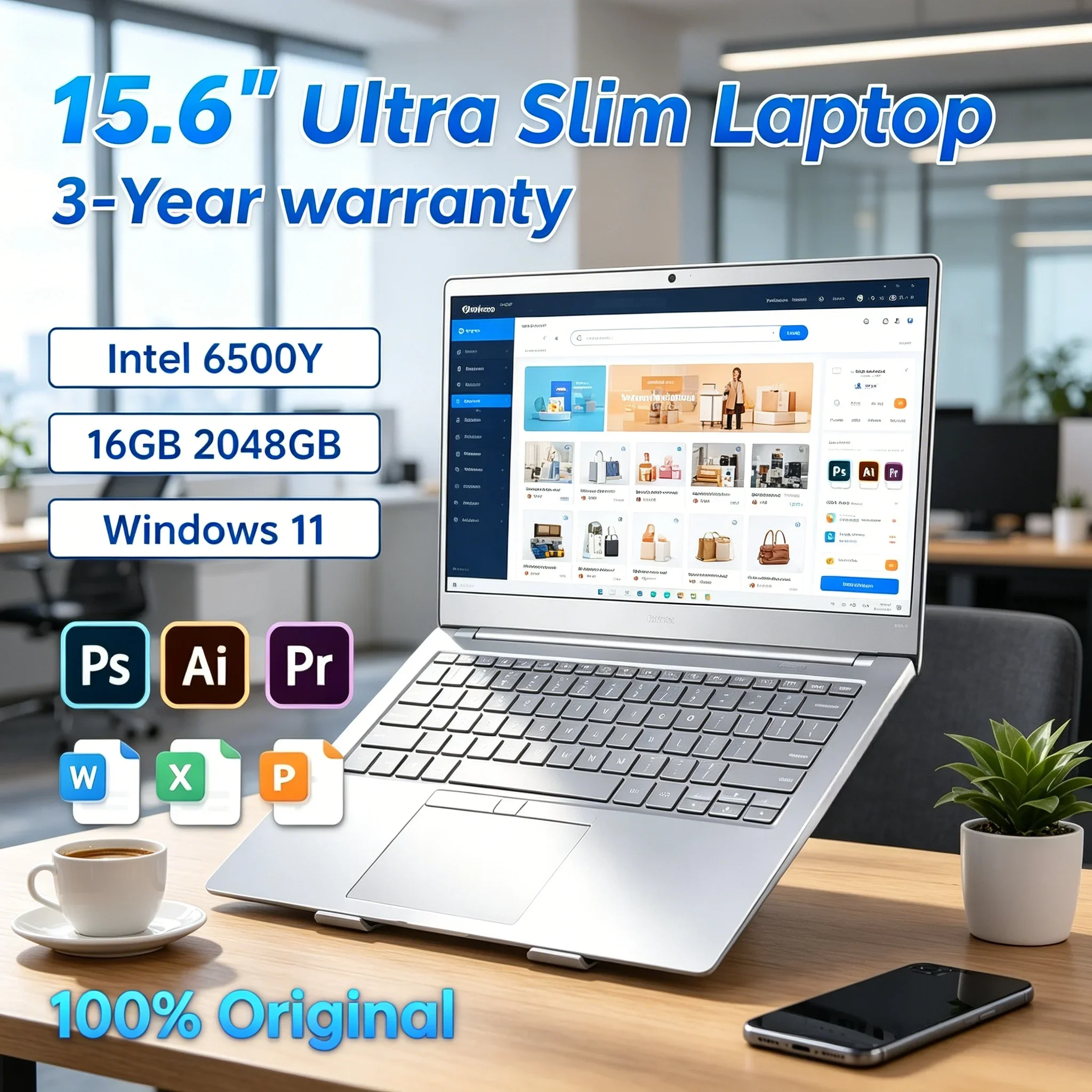 Ultra Thin Portable Laptop Intel 6500Y Processor 32GB Large Memory 2TB SSD Fingerprint Unlock Backlit Keyboard Windows 11 Laptop
Ultra Thin Portable Laptop Intel 6500Y Processor 32GB Large Memory 2TB SSD Fingerprint Unlock Backlit Keyboard Windows 11 Laptop