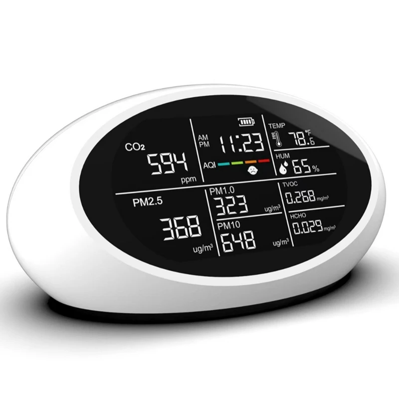 ZIZI DM605E Детектор качества воздуха 10 в 1, светодиодный дисплей, тестер CO2/PM2,5/температуры/влажности, с USB-портом для зарядки
ZIZI DM605E Детектор качества воздуха 10 в 1, светодиодный дисплей, тестер CO2/PM2,5/температуры/влажности, с USB-портом для зарядки