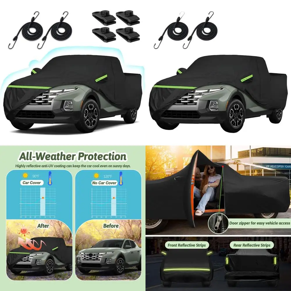 Universal Pickup Truck Cover for 2021-2025 Models, 210T Weatherproof Outdoor Protection with Zipper Door & Windproof Bands (Blac
Universal Pickup Truck Cover for 2021-2025 Models, 210T Weatherproof Outdoor Protection with Zipper Door & Windproof Bands (Blac