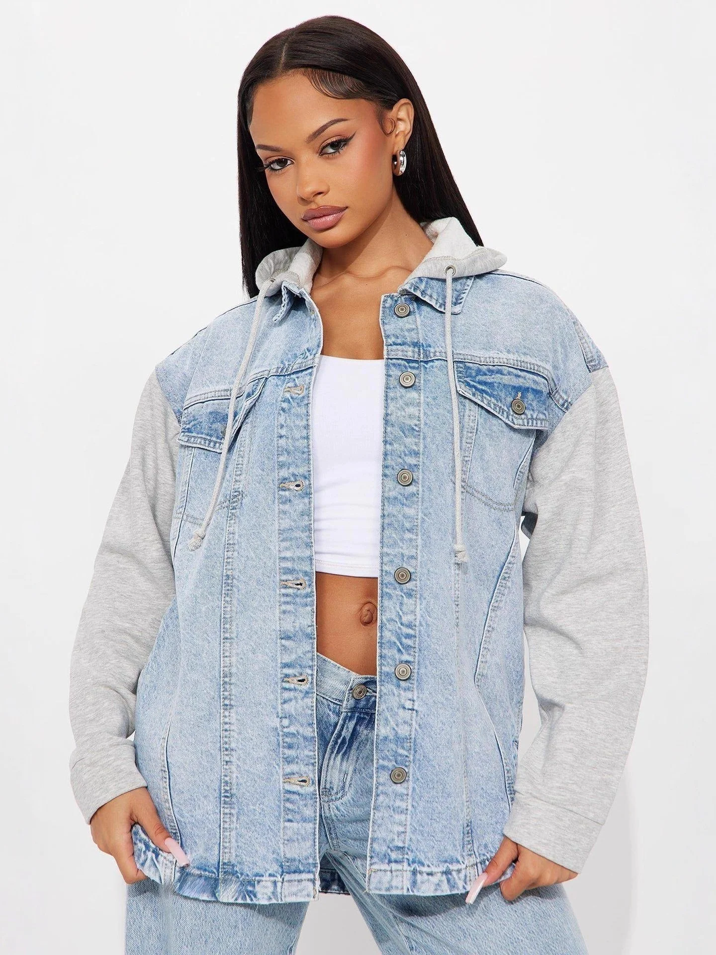 Faionable Loose Women's Denim Jaet Casual Comfortable plus Size PU Lined Winter Coat for Middle-Aged Women
Faionable Loose Women's Denim Jaet Casual Comfortable plus Size PU Lined Winter Coat for Middle-Aged Women