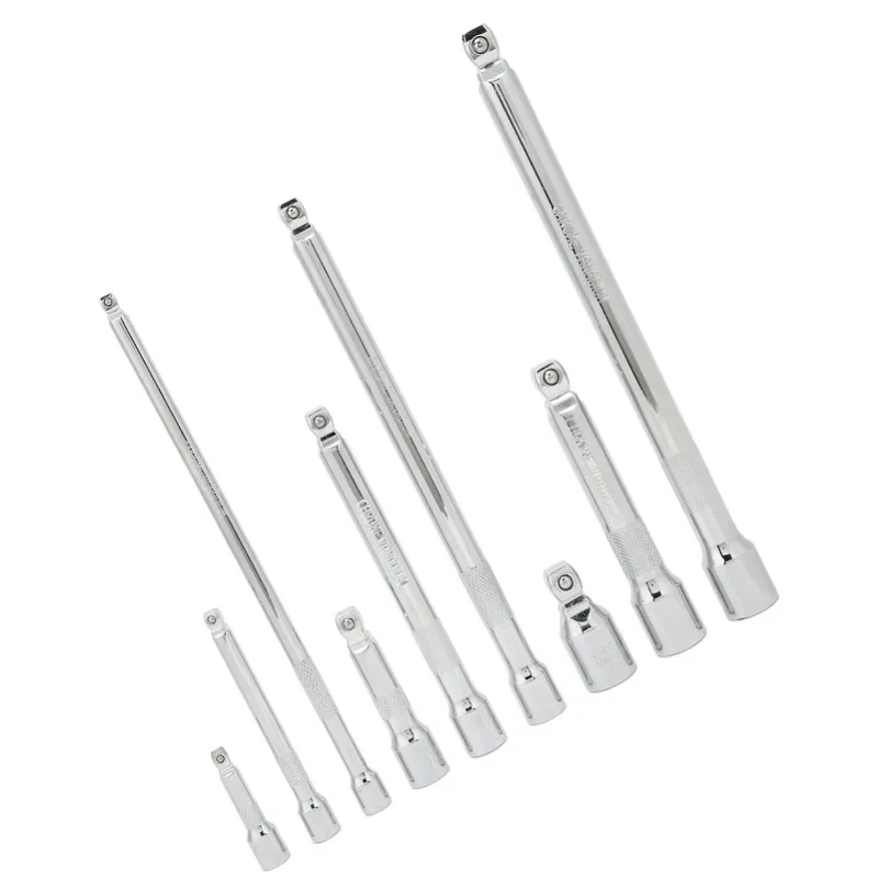 9 Piece Wobble Extension Bar Set 1/4in 3/8in 1/2in Drives with Storage Tray - Auto Repair Hand Tool
9 Piece Wobble Extension Bar Set 1/4in 3/8in 1/2in Drives with Storage Tray - Auto Repair Hand Tool