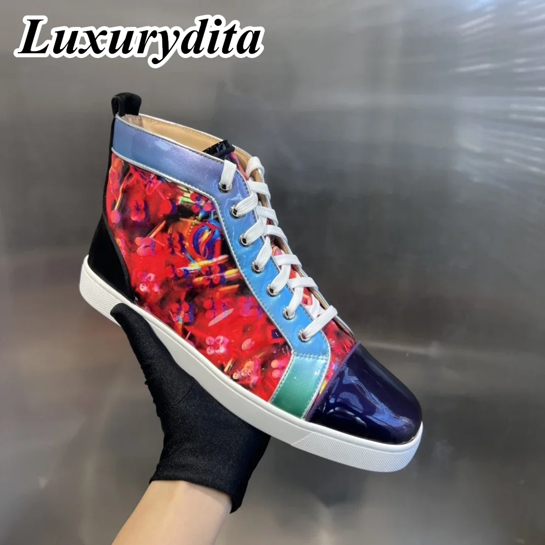 Top Quality Womens Trendy Casual Sneakers Luxury Mens Real Leather Tennis Shoes Designr Red Sole Tide Lovers Rivet Shoes HJ0076
Top Quality Womens Trendy Casual Sneakers Luxury Mens Real Leather Tennis Shoes Designr Red Sole Tide Lovers Rivet Shoes HJ0076