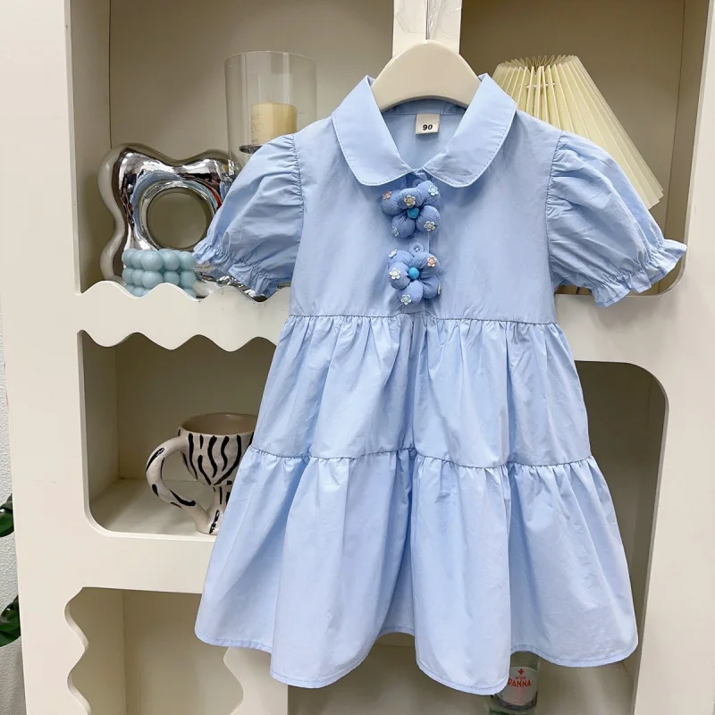 Children's Dress New Summer Girls Korean Style Fashionable 3D Flower Short Sleeve Shirt Dress Kids Dress2-8Years Old
Children's Dress New Summer Girls Korean Style Fashionable 3D Flower Short Sleeve Shirt Dress Kids Dress2-8Years Old