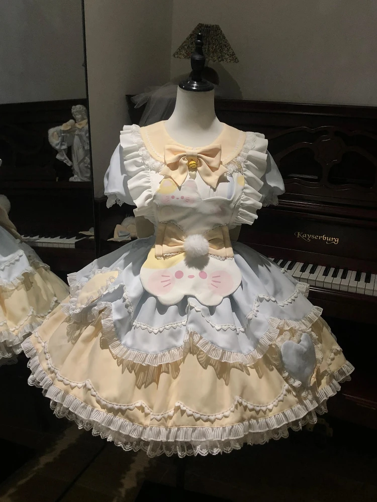 Kawaii Lolita Vintage Women 2 Piece Sets Y2k Ruffle Kitten Apron Dress Sweet Girl Harajuku Cosplay Maid Uniform Design Outfits
Kawaii Lolita Vintage Women 2 Piece Sets Y2k Ruffle Kitten Apron Dress Sweet Girl Harajuku Cosplay Maid Uniform Design Outfits