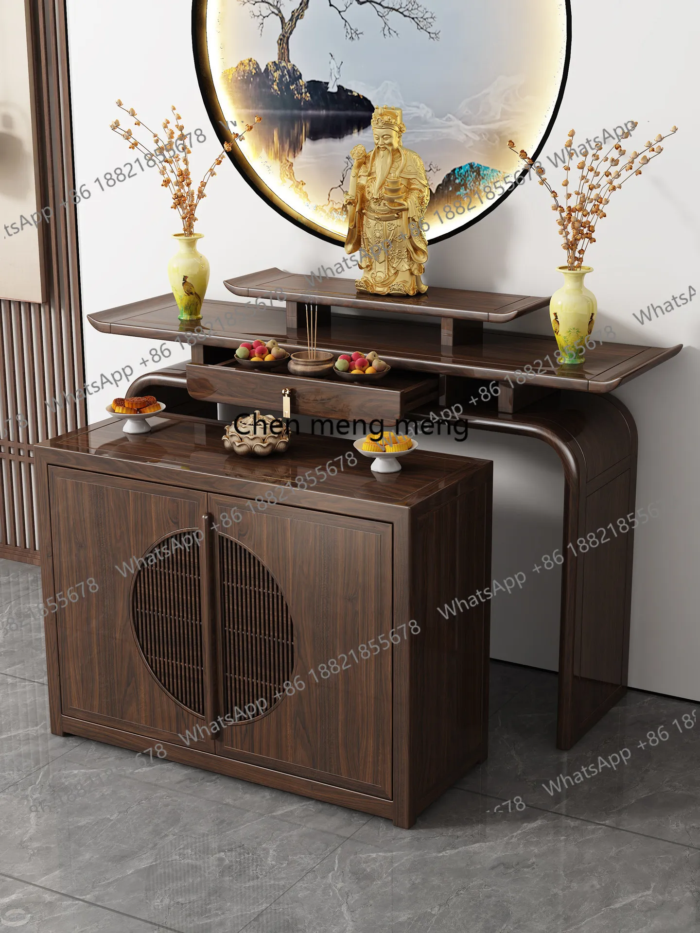 New Chinese-style table offering incense table, shrine, Guanyin Cai, household solid wood tribute shrine offering platform
New Chinese-style table offering incense table, shrine, Guanyin Cai, household solid wood tribute shrine offering platform