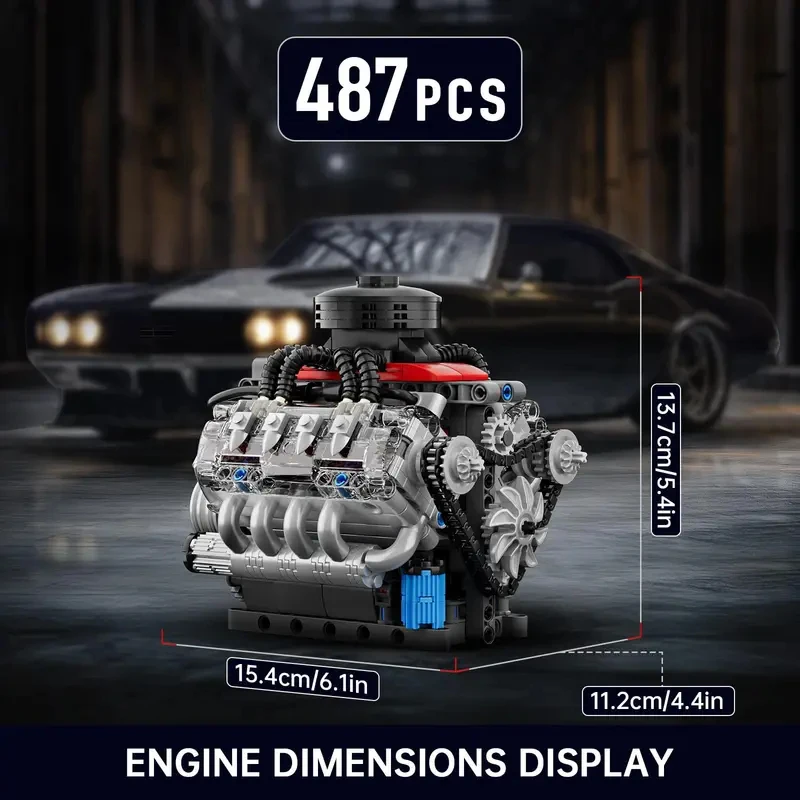 Mould King 10171 Supercar V8 Engine | W16 & Inline 4-Cylinder Electric Motor | Engine Replica Model Building Kit(487 PCS)
Mould King 10171 Supercar V8 Engine | W16 & Inline 4-Cylinder Electric Motor | Engine Replica Model Building Kit(487 PCS)