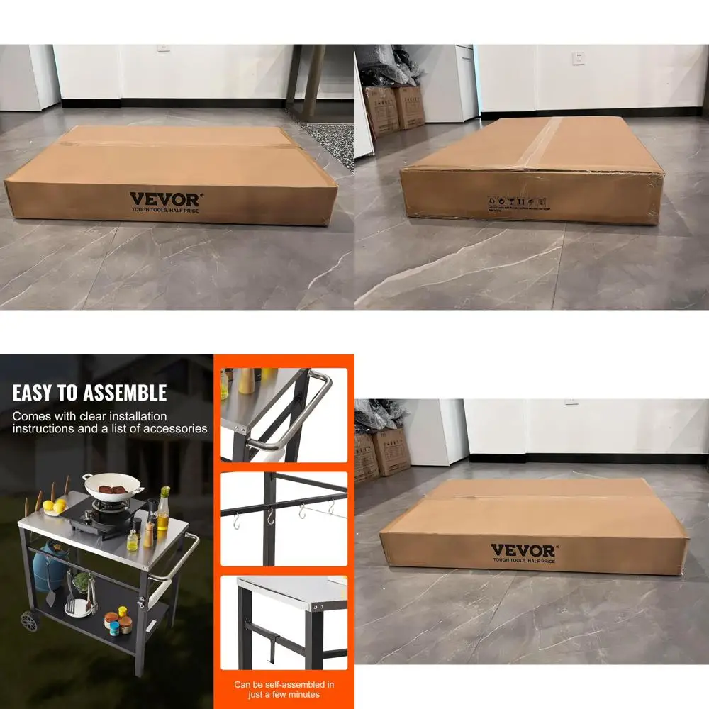 Двухуровневая уличная тележка для барбекю из нержавеющей стали с портативным рабочим столом и колесами для приготовления пищевых продуктов и печи для пиццы
Двухуровневая уличная тележка для барбекю из нержавеющей стали с портативным рабочим столом и колесами для приготовления пищевых продуктов и печи для пиццы