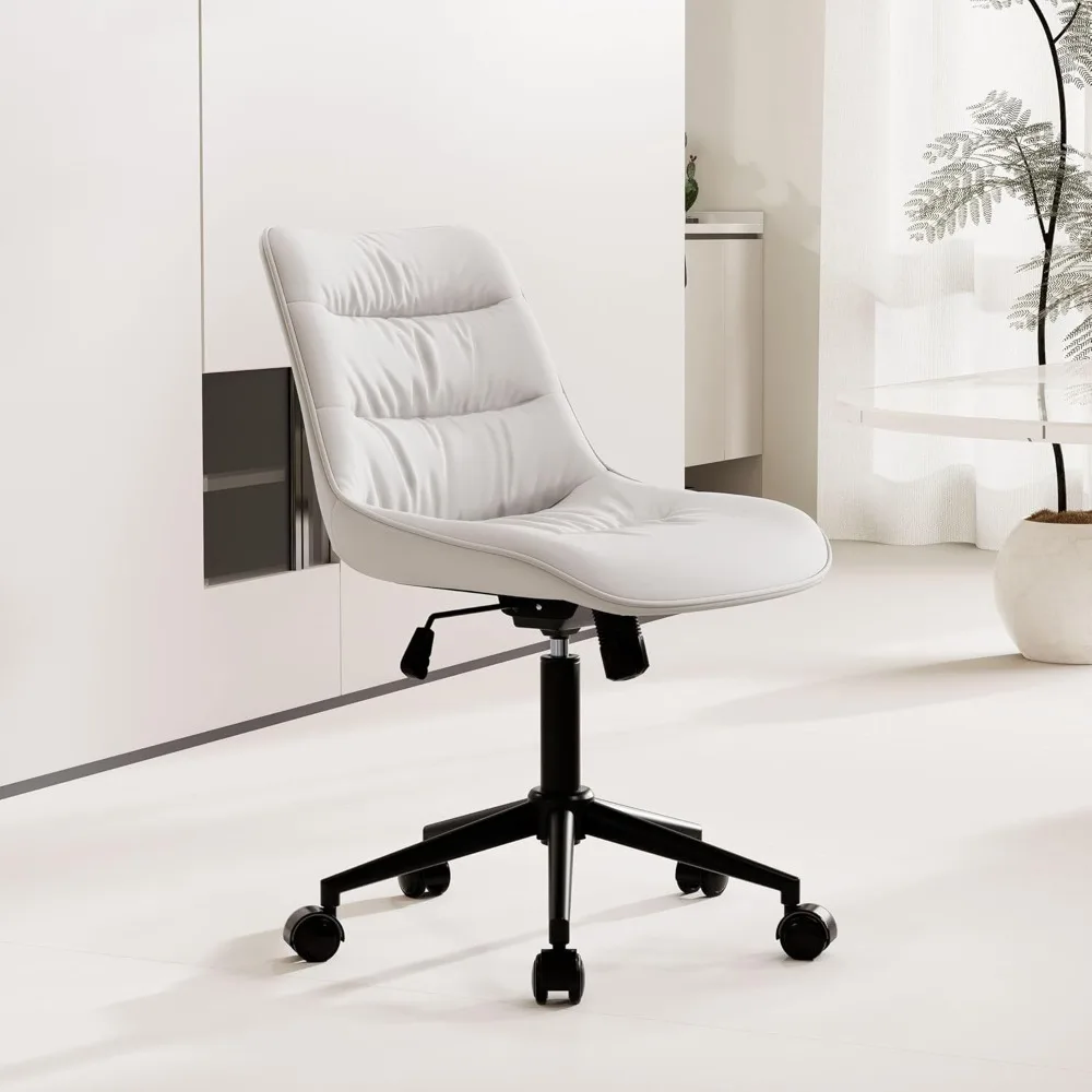 Office Chair - Armless, With Adjustable Height, Silent Rolling Wheels,Faux Leather Desk Chair 
Office Chair - Armless, With Adjustable Height, Silent Rolling Wheels,Faux Leather Desk Chair