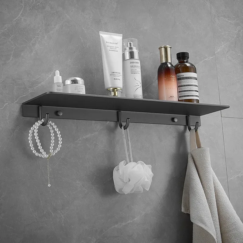 Gun Gray Bathroom Shelf With Hook Wall Mounted Shower Organizer Holder Black Aluminum Storage Rack Bathroom Shelving
Gun Gray Bathroom Shelf With Hook Wall Mounted Shower Organizer Holder Black Aluminum Storage Rack Bathroom Shelving
