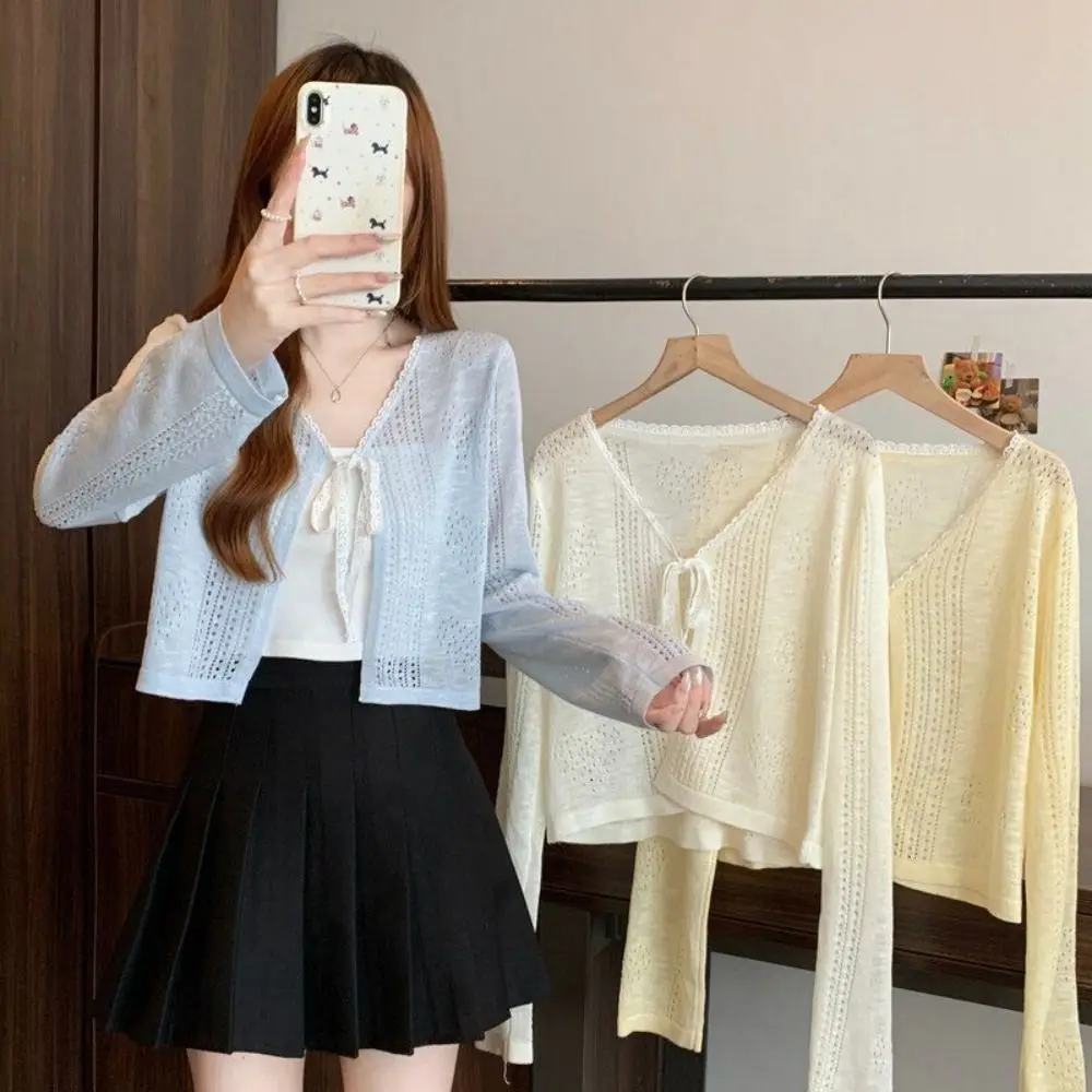 Fashion Hollow Out Knitted Cardigan Thin V-Neck Sun-Proof Tops Long Sleeve Casual Outwear Women
Fashion Hollow Out Knitted Cardigan Thin V-Neck Sun-Proof Tops Long Sleeve Casual Outwear Women