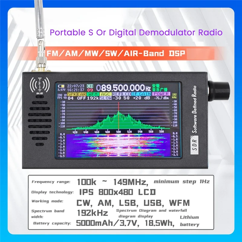 DeepSDR 101 Software Defined Radio SDR Radio DSP Digital Demodulation Short Wave FM MW SSB CW HAM Radio Receiver A005
DeepSDR 101 Software Defined Radio SDR Radio DSP Digital Demodulation Short Wave FM MW SSB CW HAM Radio Receiver A005