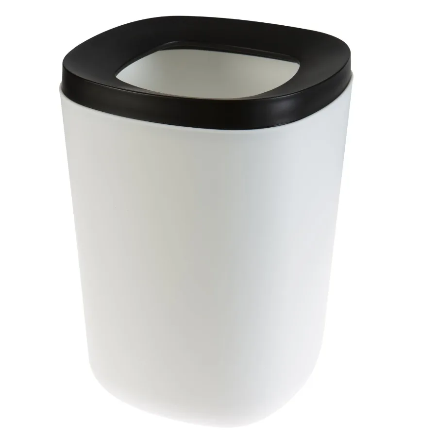 2 Tone 2 Piece Wastebasket in Black and White - 7.2"x 7.2"x 9.8"
2 Tone 2 Piece Wastebasket in Black and White - 7.2"x 7.2"x 9.8"