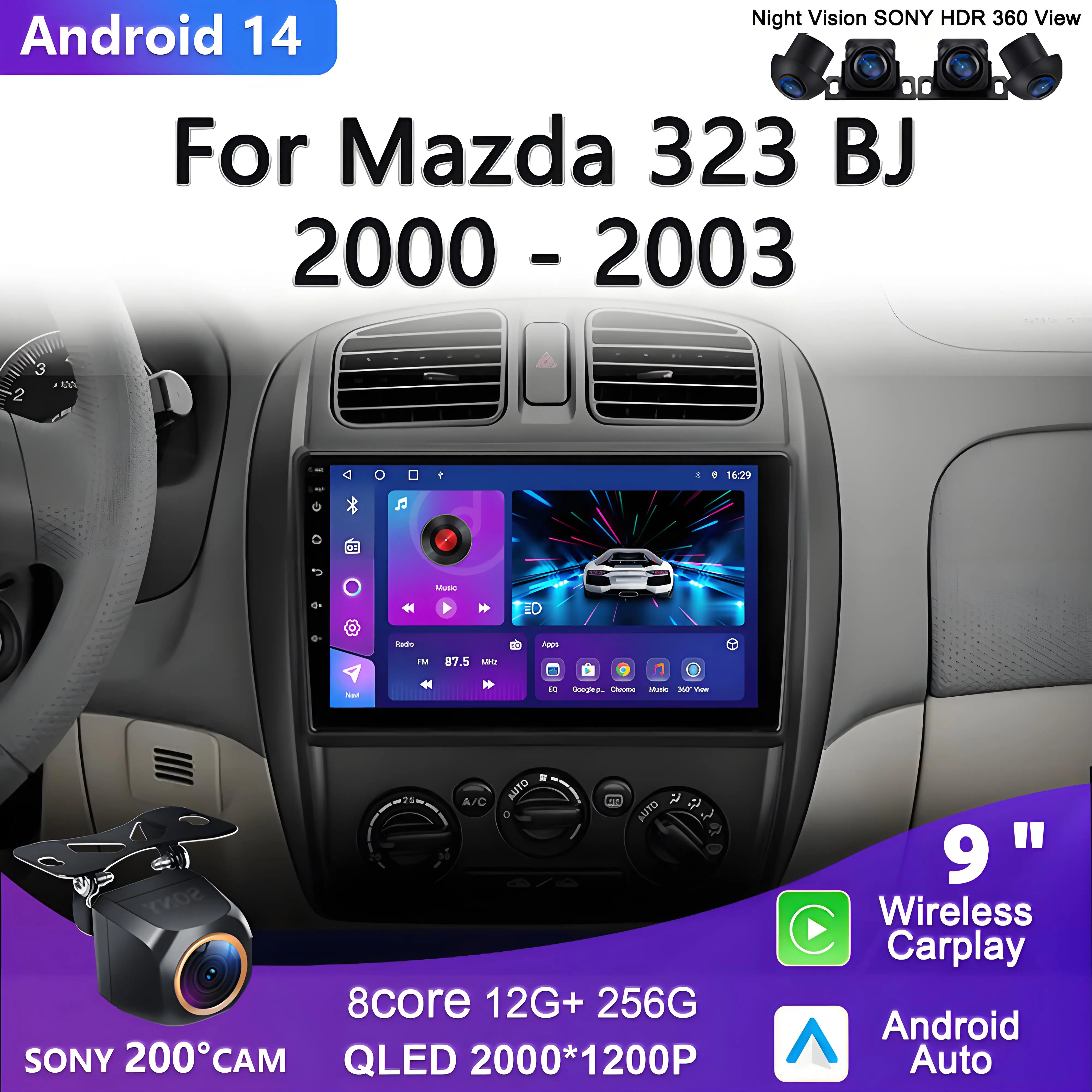 Android 14 For Mazda 323 BJ 2000 - 2003 Multimedia Player Radio Stereo Head Unit GPS Navigation 5G No 2din DVD Screen Multimedia
Android 14 For Mazda 323 BJ 2000 - 2003 Multimedia Player Radio Stereo Head Unit GPS Navigation 5G No 2din DVD Screen Multimedia
