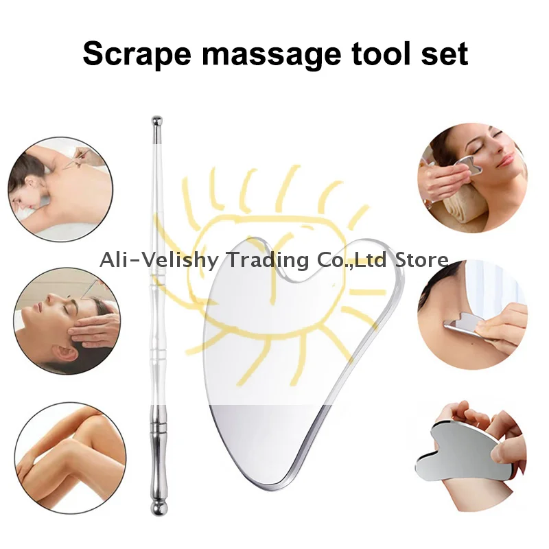 Body Massager Gua Sha Facial Tool, Stainless Steel GuaSha Massage Tool Facial Gua Sha Board SPA Acupuncture Pen
Body Massager Gua Sha Facial Tool, Stainless Steel GuaSha Massage Tool Facial Gua Sha Board SPA Acupuncture Pen