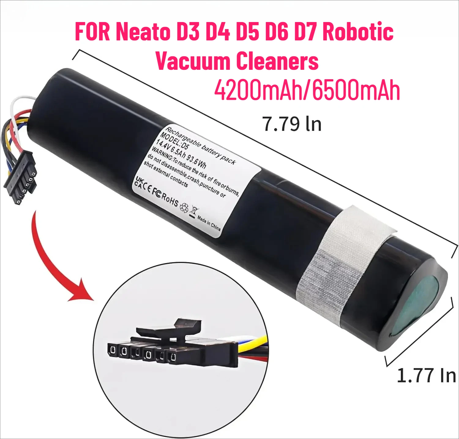 4200mAh/6500mAh 14.4V Li-Ion Battery FOR Neato D3 D4 D5 D6 D7 Robotic Vacuum Cleaners
4200mAh/6500mAh 14.4V Li-Ion Battery FOR Neato D3 D4 D5 D6 D7 Robotic Vacuum Cleaners