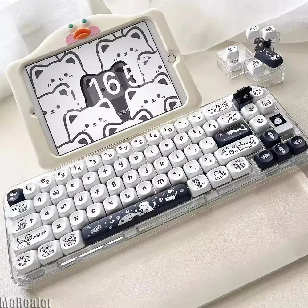 140Pcs Black White Cat PBT Keycaps MOA Profile for MX Switch Gaming Mechanical Keyboard Keycap Accessories Home Office Gifts
140Pcs Black White Cat PBT Keycaps MOA Profile for MX Switch Gaming Mechanical Keyboard Keycap Accessories Home Office Gifts