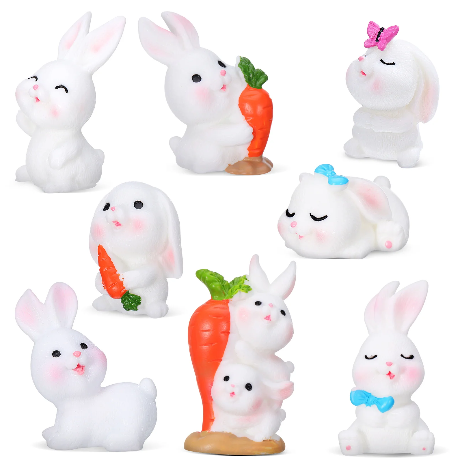 8 Pcs White Rabbit Decoration Miniature Figurines Resin Artificial Bunny Ornaments for Home Garden Party Spring
8 Pcs White Rabbit Decoration Miniature Figurines Resin Artificial Bunny Ornaments for Home Garden Party Spring