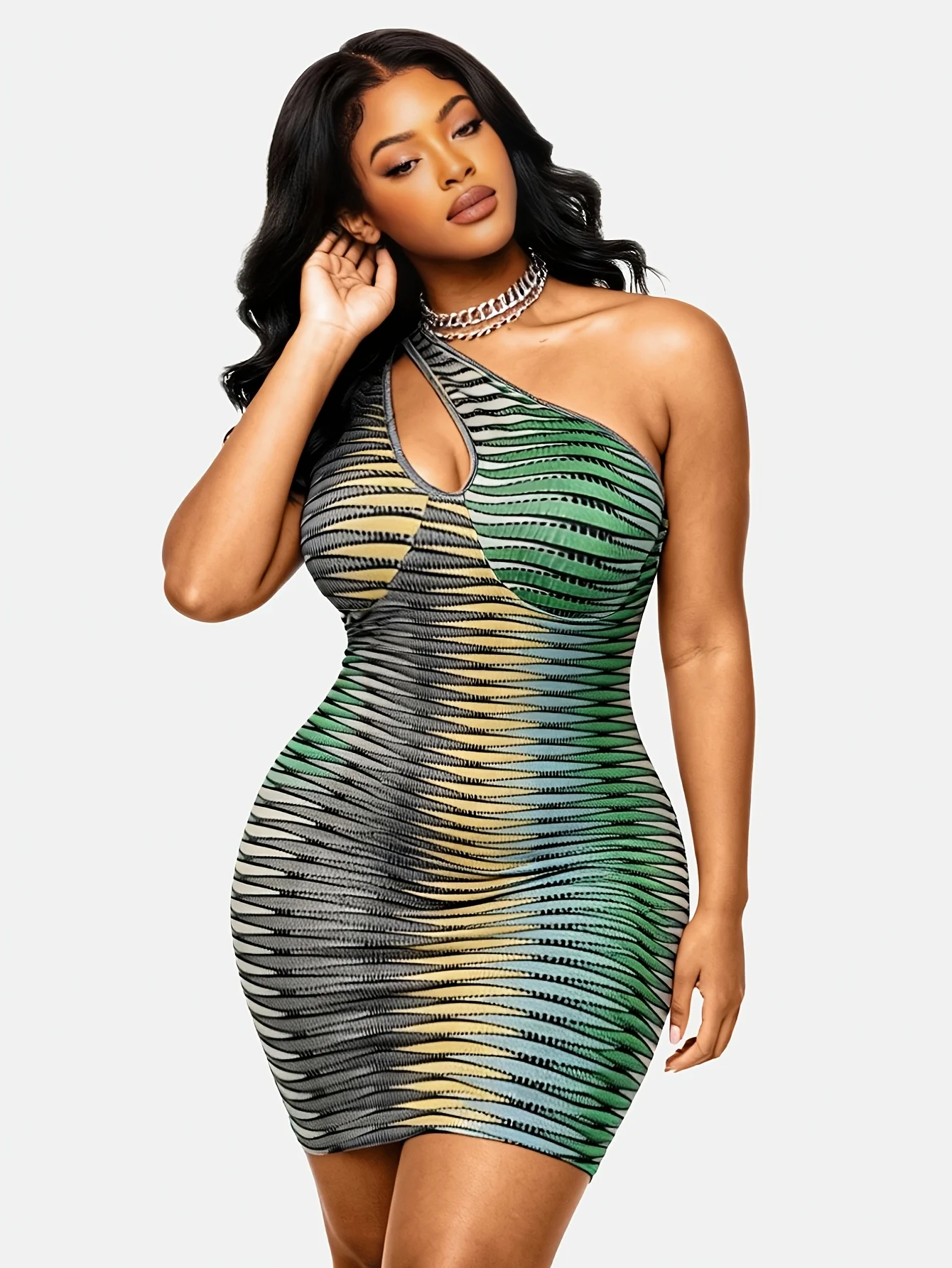Женское облегающее мини-платье больших размеров в зеленую полоску с вырезом на шее, облегающее вечернее клубное платье 2025
Женское облегающее мини-платье больших размеров в зеленую полоску с вырезом на шее, облегающее вечернее клубное платье 2025