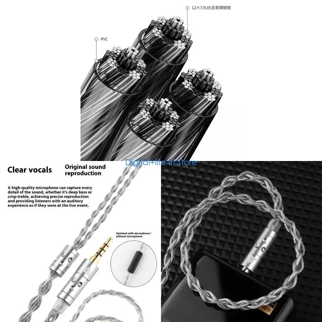 E06D Premium Silver Coated Sound Cable with Low Resistance Design Ensuring Uninterrupted Music Streaming for Audiophile
E06D Premium Silver Coated Sound Cable with Low Resistance Design Ensuring Uninterrupted Music Streaming for Audiophile