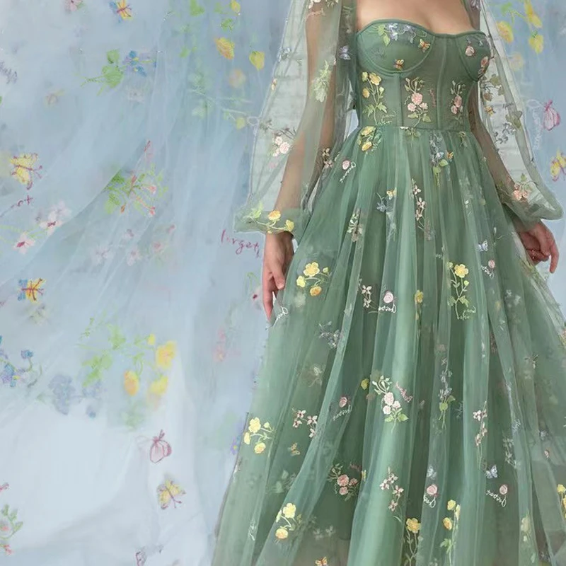 Spring Flowers Butterfly Embroidered Fabric Soft Mesh Women Girls Prom Dresses Formal Evening Gowns Diysewing Embroidery Gauze
Spring Flowers Butterfly Embroidered Fabric Soft Mesh Women Girls Prom Dresses Formal Evening Gowns Diysewing Embroidery Gauze