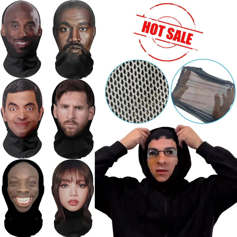Funny 3D Printed Realistic Face Mask Elastic Mesh Full Face Mask for Men Women Cosplay Role Play Headdress Balaclava
Funny 3D Printed Realistic Face Mask Elastic Mesh Full Face Mask for Men Women Cosplay Role Play Headdress Balaclava