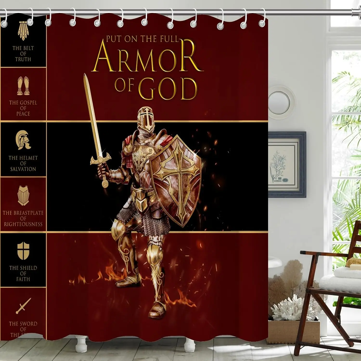 Занавески для душа Christian Armor of God, забавная занавеска для ванной комнаты, занавески для душа для ванной комнаты, занавеска для ванны, 72x72 дюйма
Занавески для душа Christian Armor of God, забавная занавеска для ванной комнаты, занавески для душа для ванной комнаты, занавеска для ванны, 72x72 дюйма