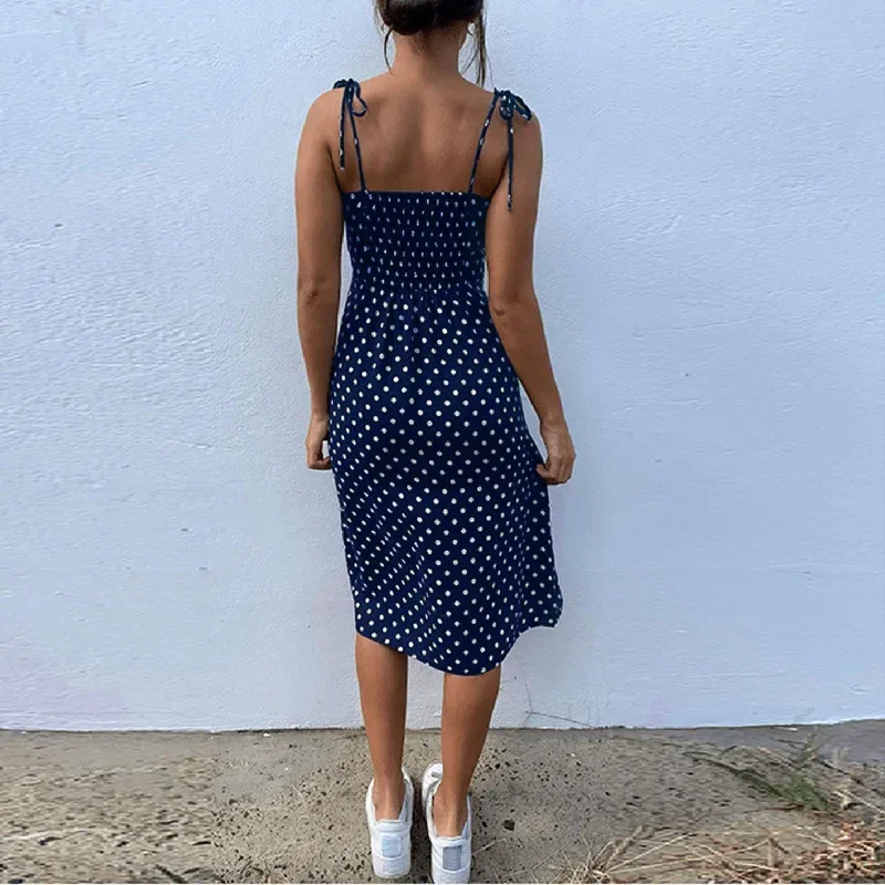 Women Sexy Spaghetti Strap Lace Up Polka Dot Split Hem Dress Backless Summer Streetwear Dresses Y2k Korean Elegant Vestidos Robe
Women Sexy Spaghetti Strap Lace Up Polka Dot Split Hem Dress Backless Summer Streetwear Dresses Y2k Korean Elegant Vestidos Robe