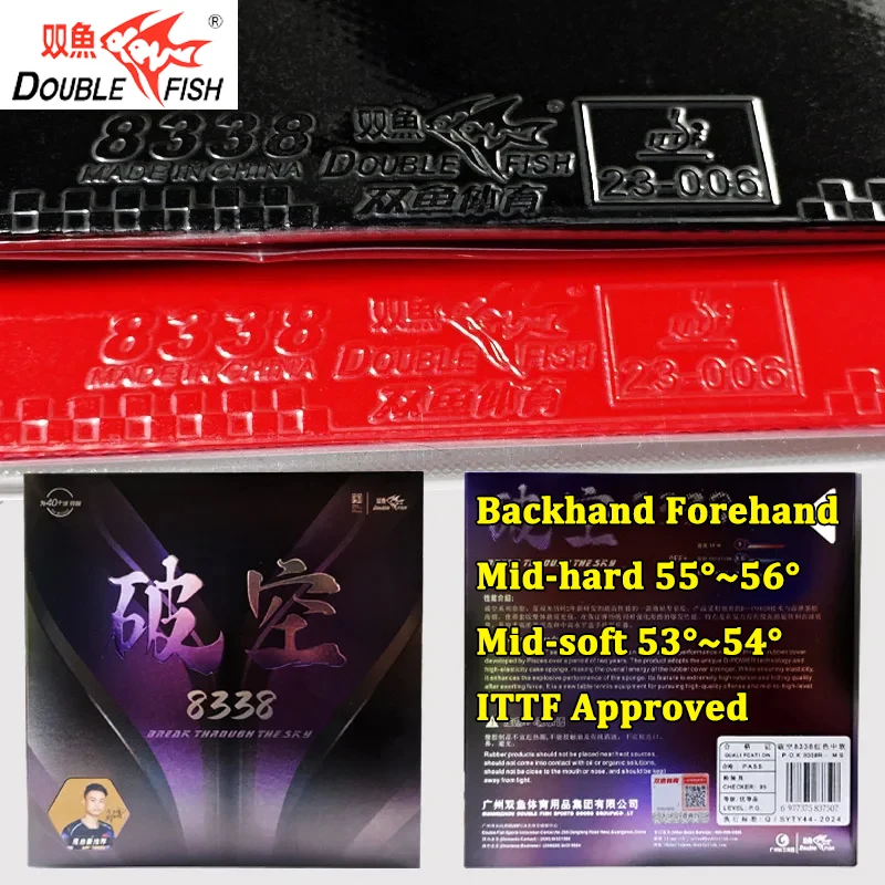 Double Fish Mid-hard Soft Table Tennis Rubber Break Through 8338 Semi Sticky Ping Pong Rubber ITTF Approved Backhand Forehand
Double Fish Mid-hard Soft Table Tennis Rubber Break Through 8338 Semi Sticky Ping Pong Rubber ITTF Approved Backhand Forehand
