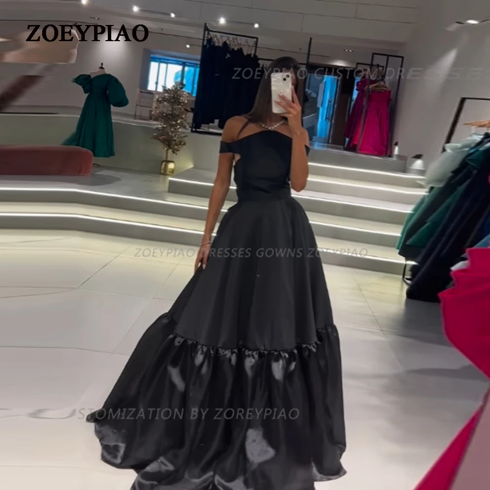 Black A Line Off Shoulder Evening Dresses Silk Strapless Satin Arabic Women Prom Gowns Formal Occasion Party Dress Long
Black A Line Off Shoulder Evening Dresses Silk Strapless Satin Arabic Women Prom Gowns Formal Occasion Party Dress Long
