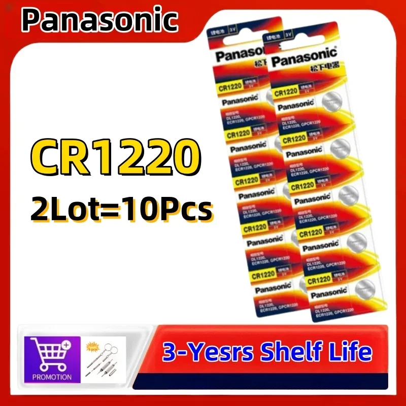 10PCS Original Panasonic CR1220 ECR1220 DLCR1220 Button Batteries Cell Coin Lithium Battery For Watch Electronic Toy Calculat
10PCS Original Panasonic CR1220 ECR1220 DLCR1220 Button Batteries Cell Coin Lithium Battery For Watch Electronic Toy Calculat