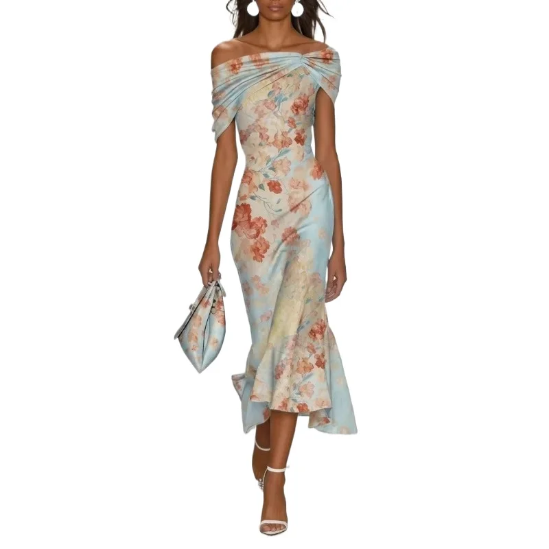 2026 European and American Women's Clothing Amazon Unique Printing, Off-the-shoulder Short-sleeved Flower Temperament Long Dress
2026 European and American Women's Clothing Amazon Unique Printing, Off-the-shoulder Short-sleeved Flower Temperament Long Dress
