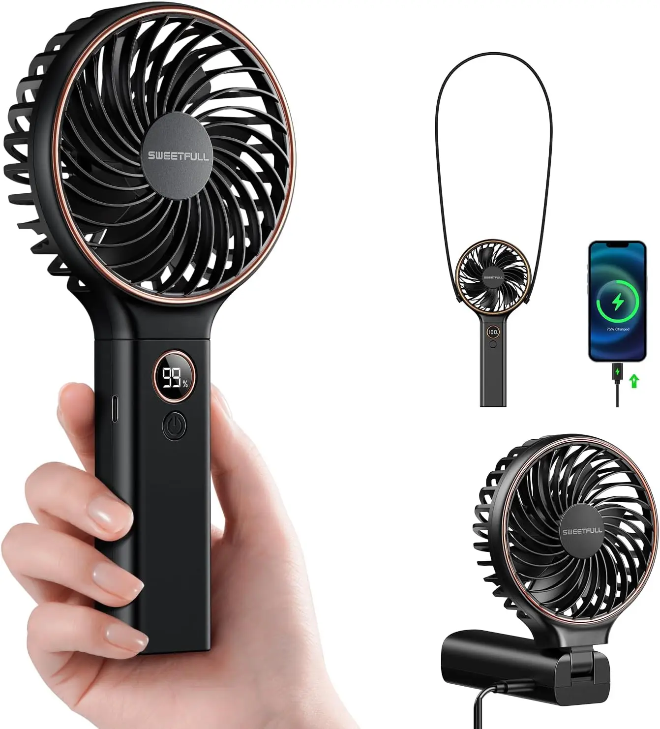 5000mAh Handheld Fan, 6 Speeds, LED Display, Foldable, Portable, Rechargeable, Backup Power, Summer Essential
5000mAh Handheld Fan, 6 Speeds, LED Display, Foldable, Portable, Rechargeable, Backup Power, Summer Essential