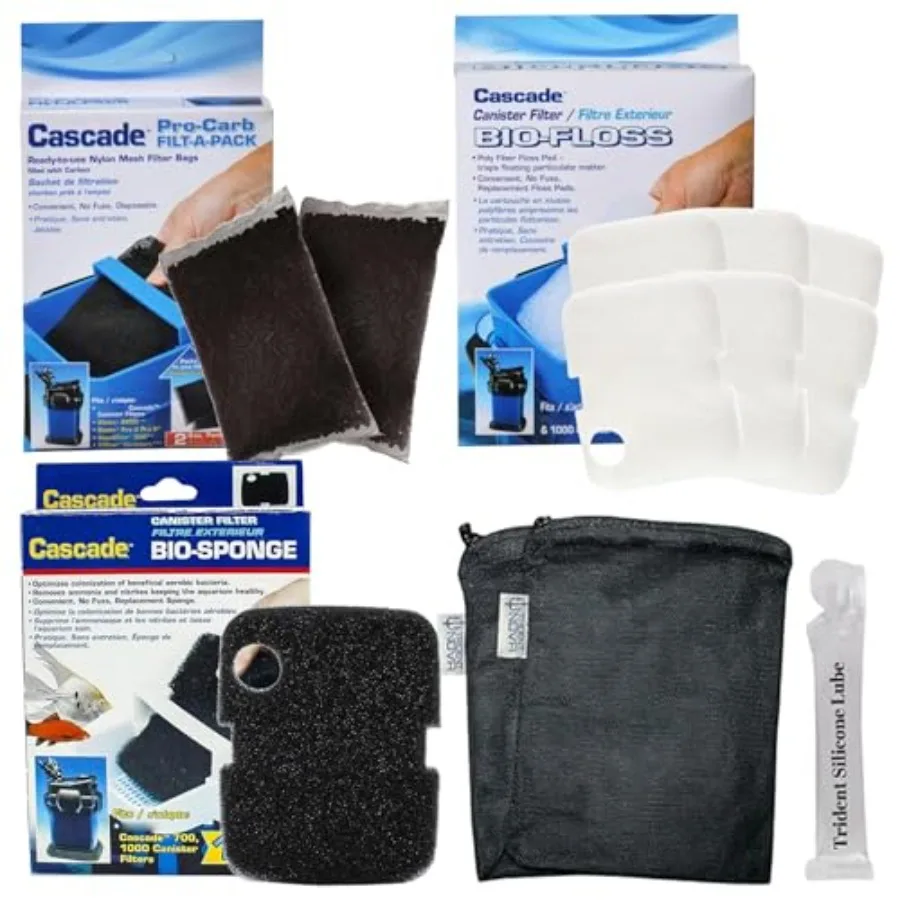Penn-Plax Cascade 700/1000 Canister Maintenance and Replacement Filter Media Kit, including Trident Mesh Bags Penn-Plax Poly Fi
Penn-Plax Cascade 700/1000 Canister Maintenance and Replacement Filter Media Kit, including Trident Mesh Bags Penn-Plax Poly Fi