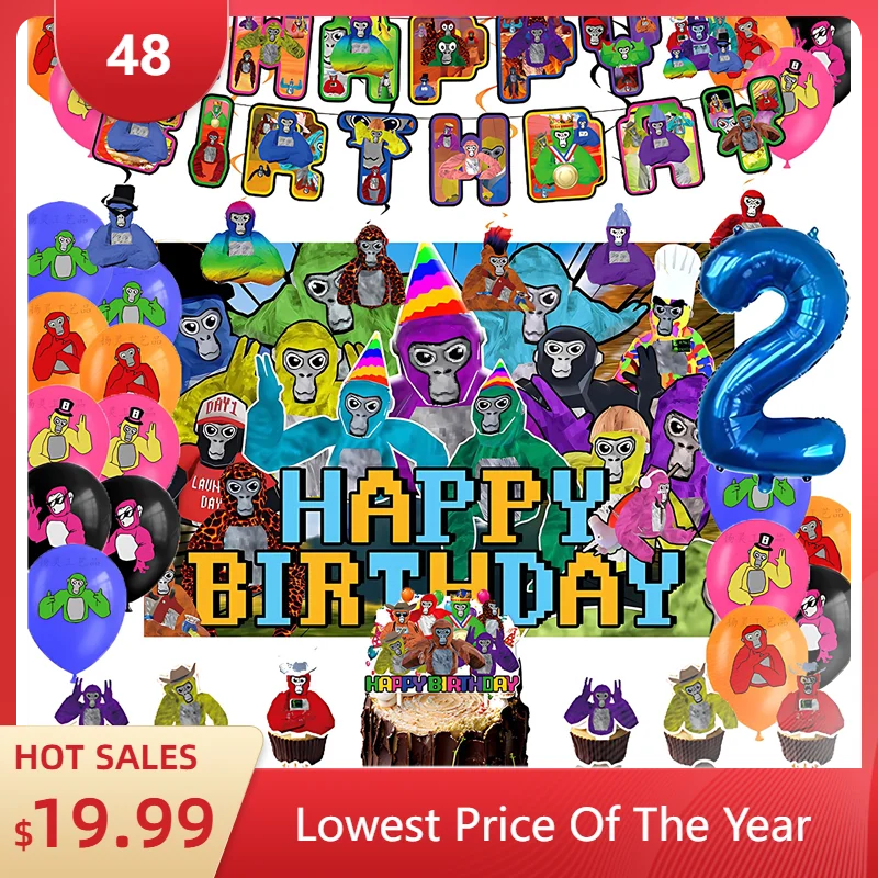 Gorilla Tag Theme Birthday Party Balloon Banner Background Cake Topper Party Baby Shower Decoration Supplies Gifts Photo Props
Gorilla Tag Theme Birthday Party Balloon Banner Background Cake Topper Party Baby Shower Decoration Supplies Gifts Photo Props