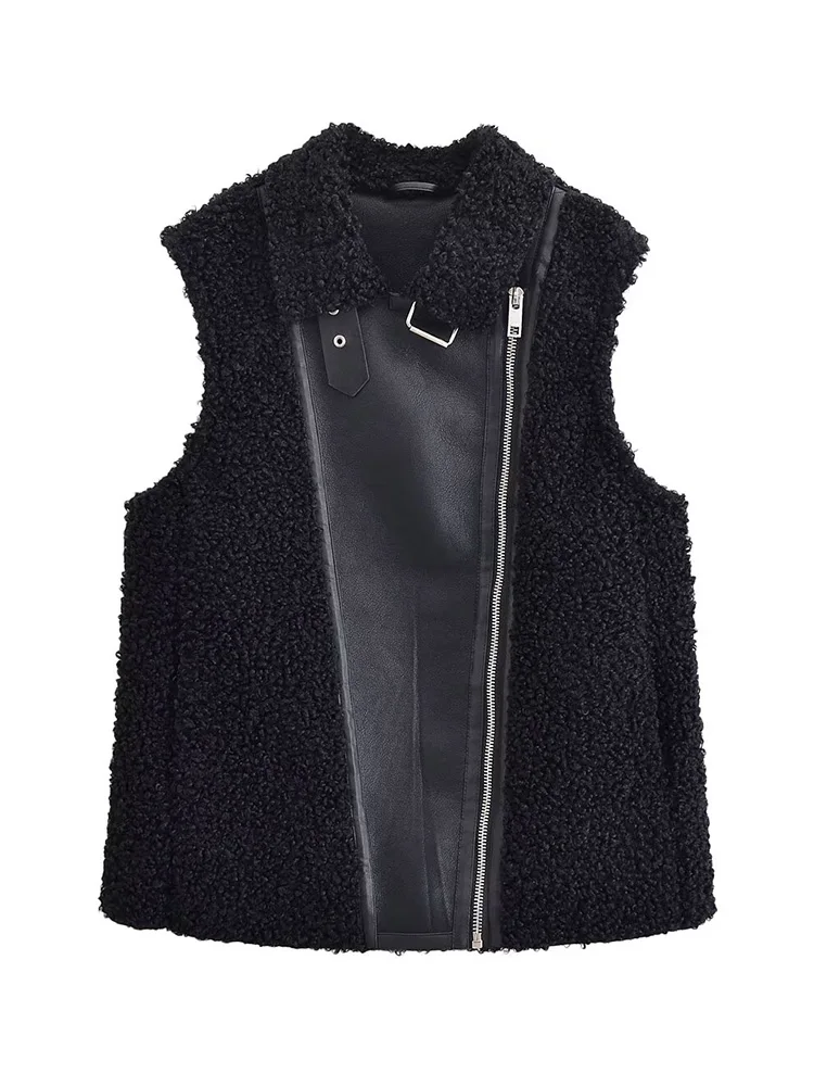 HH Female Loose Warm Short Fashion Street Vest Top Women Chic Lapel Zipper Splicing Decoration Sleeveless Casual Slim Vest Coat
HH Female Loose Warm Short Fashion Street Vest Top Women Chic Lapel Zipper Splicing Decoration Sleeveless Casual Slim Vest Coat