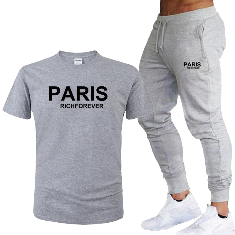 Men's Summer Casual Pants+Short Sleeve T-shirt Set Paris Paris Paris Printed Two Piece Set Men's Sports Set
Men's Summer Casual Pants+Short Sleeve T-shirt Set Paris Paris Paris Printed Two Piece Set Men's Sports Set