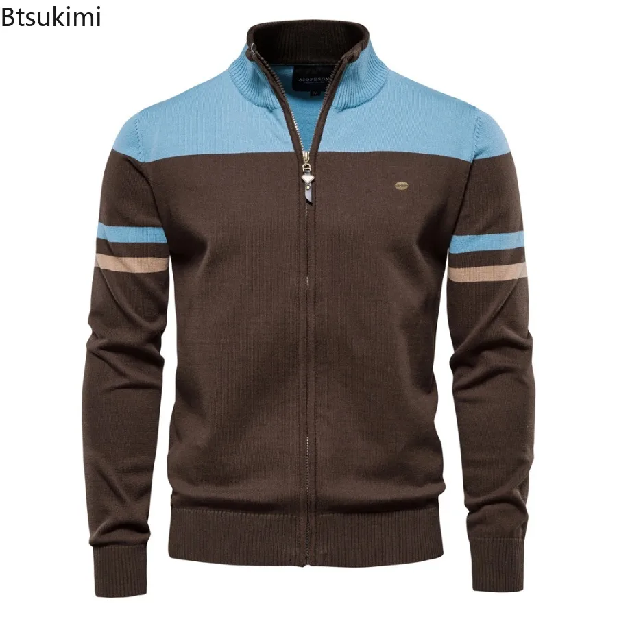 2025 Men's Pure Cotton Knitted Zipper Cardigans Fashion Patchwork Casual Stand Collar Knitwear Autumn Winter Sweater Coats Male
2025 Men's Pure Cotton Knitted Zipper Cardigans Fashion Patchwork Casual Stand Collar Knitwear Autumn Winter Sweater Coats Male