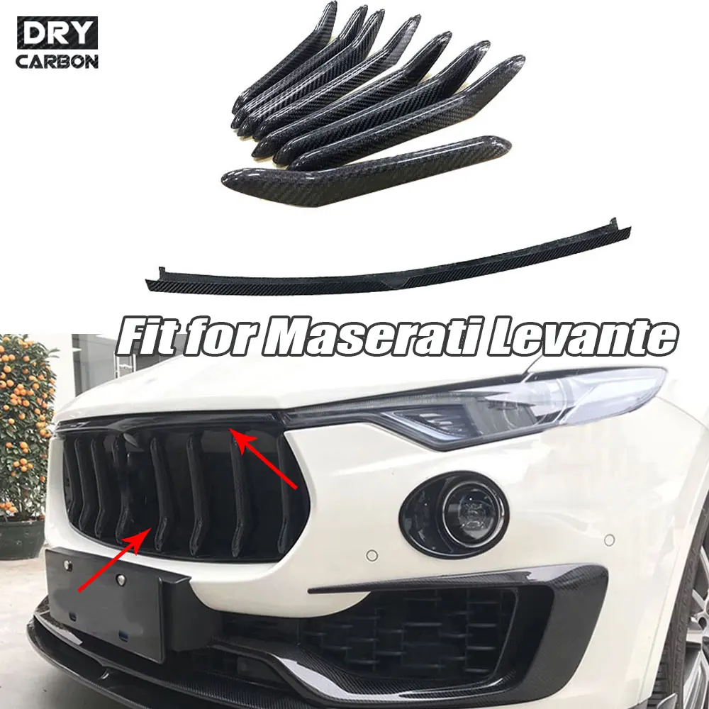 Carbon Fiber Front Grill Trim Strips Grille Mesh Vertical Bar Frame Exterior Moldings Stickers for Maserati Levante 2016-2019
Carbon Fiber Front Grill Trim Strips Grille Mesh Vertical Bar Frame Exterior Moldings Stickers for Maserati Levante 2016-2019