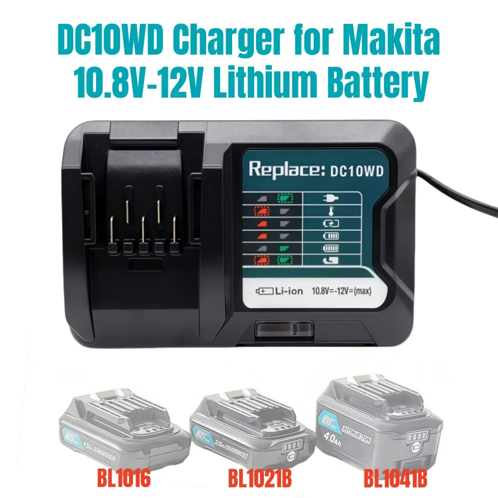 DC10WD BL1015 Battery Charger Replace for MAKITA 10.8V 12V BL1016 BL1021B BL1041B FD05 DT03 RJ03Z SH02Z PH04Z DC10SB Charger
DC10WD BL1015 Battery Charger Replace for MAKITA 10.8V 12V BL1016 BL1021B BL1041B FD05 DT03 RJ03Z SH02Z PH04Z DC10SB Charger