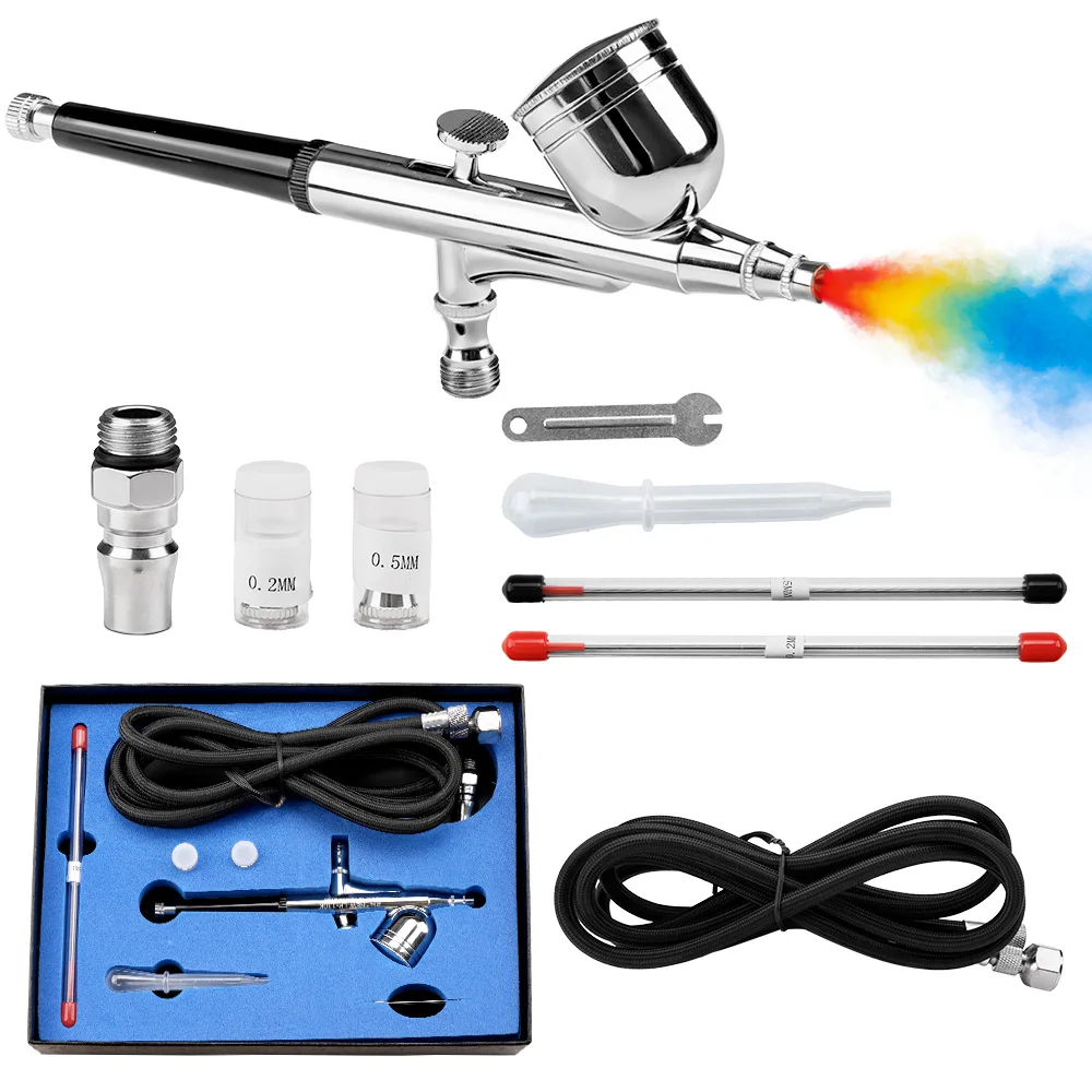 130K Airbrush Model Multi-Purpose Dual-Action Gravity Feed Spray Gun Set for Auto Graphic Art Crafts Tattoos And Cake Decorating
130K Airbrush Model Multi-Purpose Dual-Action Gravity Feed Spray Gun Set for Auto Graphic Art Crafts Tattoos And Cake Decorating