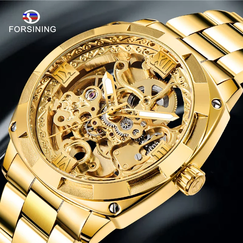 2024 Forsining Top Brand Luxury Full Golden Design Fashion Retro Men's Automatic Mechanical Watch Luminous Hands Skeleton Clock
2024 Forsining Top Brand Luxury Full Golden Design Fashion Retro Men's Automatic Mechanical Watch Luminous Hands Skeleton Clock