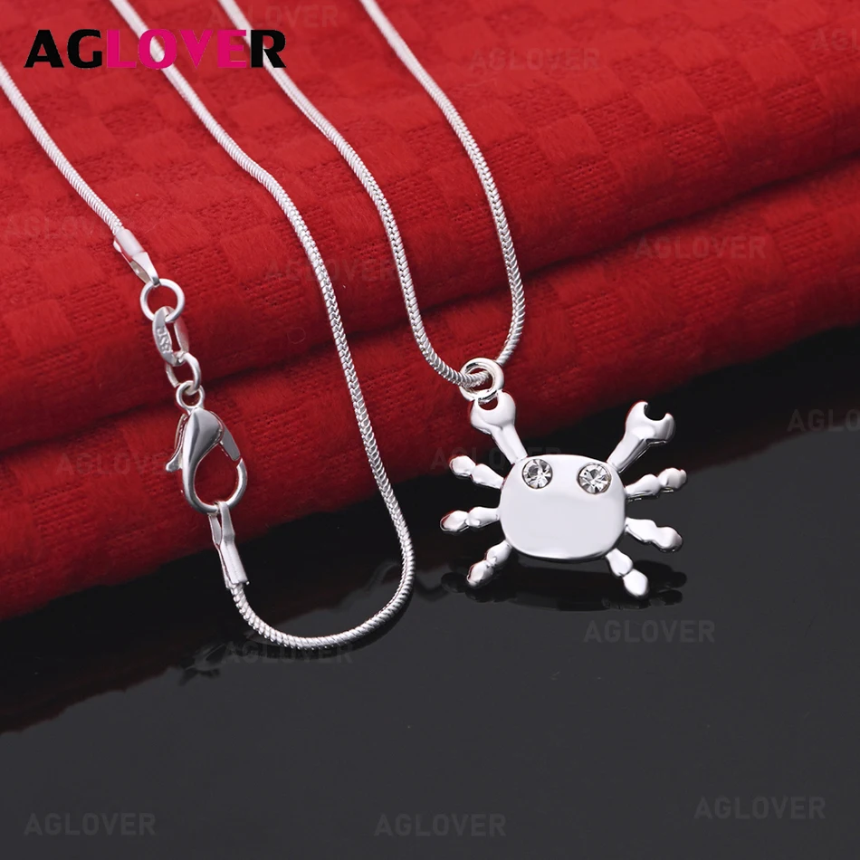 AGLOVER 925 Sterling Silver Crab Inlaid Zircon Pendant Necklace Women's Retro Personality Accessory Gift Jewelry
AGLOVER 925 Sterling Silver Crab Inlaid Zircon Pendant Necklace Women's Retro Personality Accessory Gift Jewelry