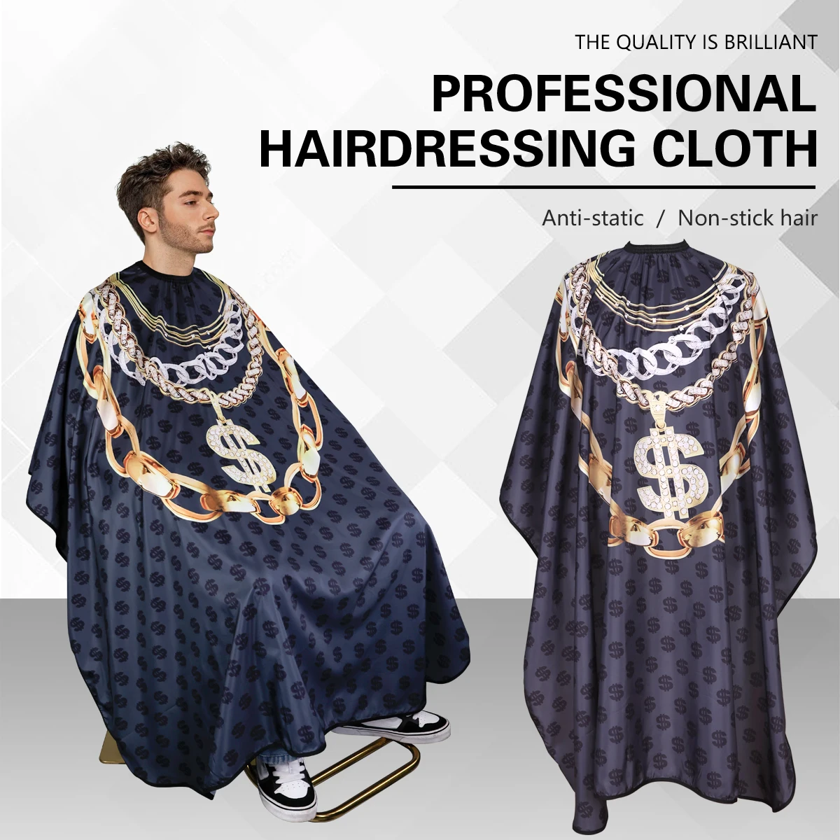 Barbershop Hairdressing Gown Buckle Waterproof Haircut Cloth Barbershop Non-slip Cape Styling Tools
Barbershop Hairdressing Gown Buckle Waterproof Haircut Cloth Barbershop Non-slip Cape Styling Tools
