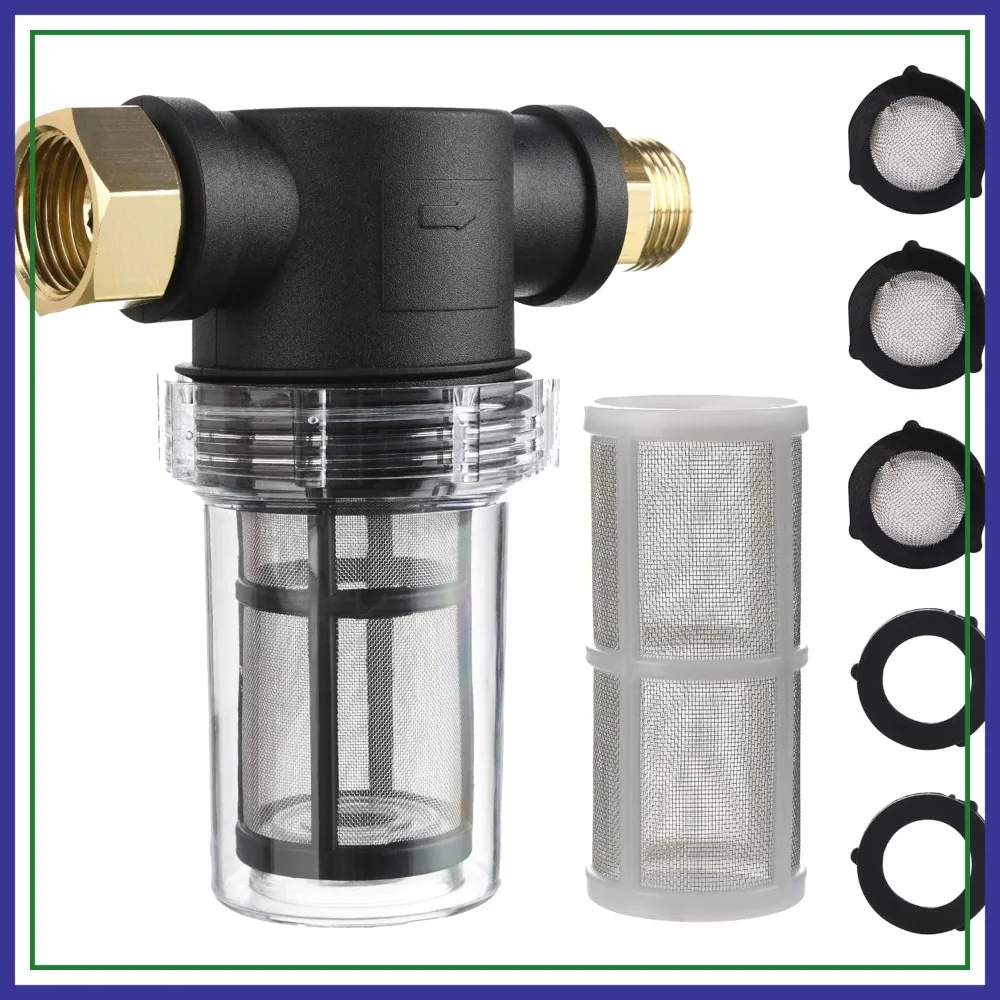 Garden Hose Filter for Pressure Washer Inlet, Inline Water Filter for Sediment, 40 Mesh Screen, Extra 100 Mesh
Garden Hose Filter for Pressure Washer Inlet, Inline Water Filter for Sediment, 40 Mesh Screen, Extra 100 Mesh