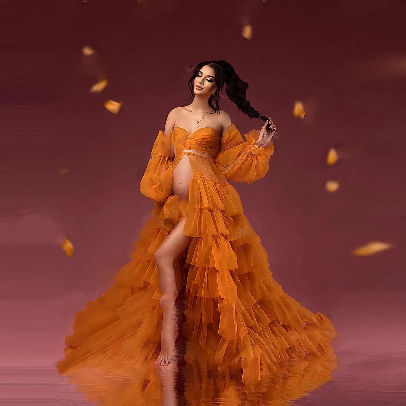Sweartheart Off Shoulder Women Dresses for Photoshoot Extra Puffy Sleeves Prom Gowns Sexy Long Maternity Dress for Babyshow
Sweartheart Off Shoulder Women Dresses for Photoshoot Extra Puffy Sleeves Prom Gowns Sexy Long Maternity Dress for Babyshow