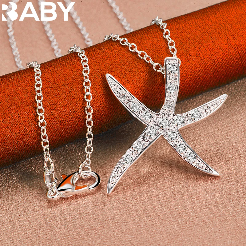 925 Sterling Silver Zircon Starfish Pendant Necklace For Women Man 18-30 Inch Chain Popular Jewelry Fashion Luxury Accessories
925 Sterling Silver Zircon Starfish Pendant Necklace For Women Man 18-30 Inch Chain Popular Jewelry Fashion Luxury Accessories