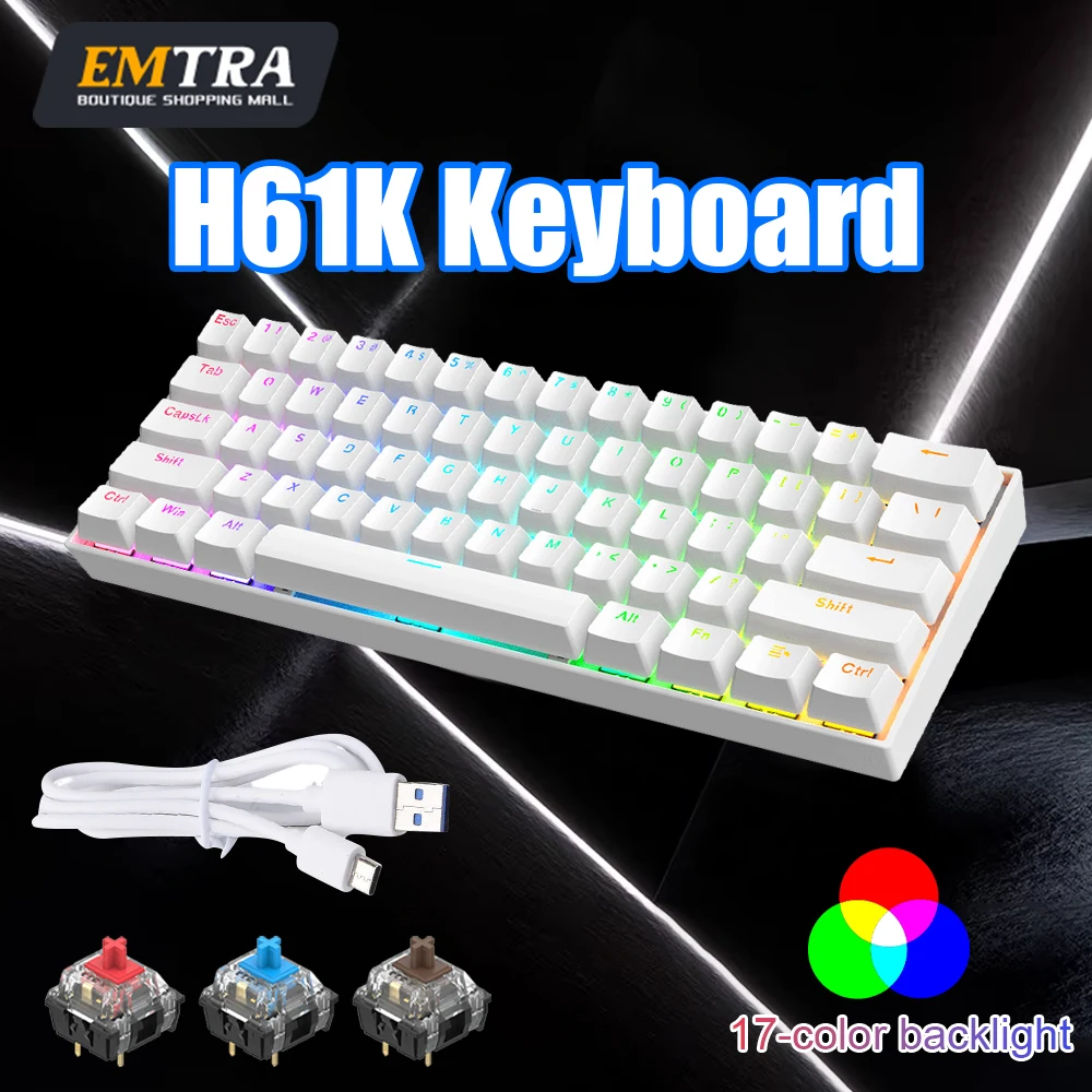 Механическая RGB-клавиатура на 61 клавишу, мини-клавиатура для игр и офиса, ультракомпактный эргономичный дизайн 60%, с тихим механическим откликом
Механическая RGB-клавиатура на 61 клавишу, мини-клавиатура для игр и офиса, ультракомпактный эргономичный дизайн 60%, с тихим механическим откликом