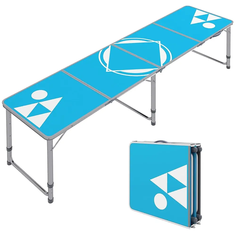 8Ft Portable Beer Pong Table With Adjustable Legs, Folding Camping Table, Aluminum Picnic Table, For Party, Travel, Bbq, Beach,
8Ft Portable Beer Pong Table With Adjustable Legs, Folding Camping Table, Aluminum Picnic Table, For Party, Travel, Bbq, Beach,