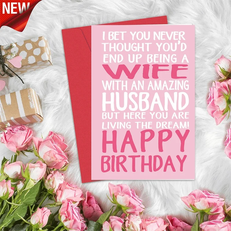 Happy Birthday Card for Wife, Funny Wife Birthday Card from Amazing Husband, Birthday Greeting Card for Spouse
Happy Birthday Card for Wife, Funny Wife Birthday Card from Amazing Husband, Birthday Greeting Card for Spouse